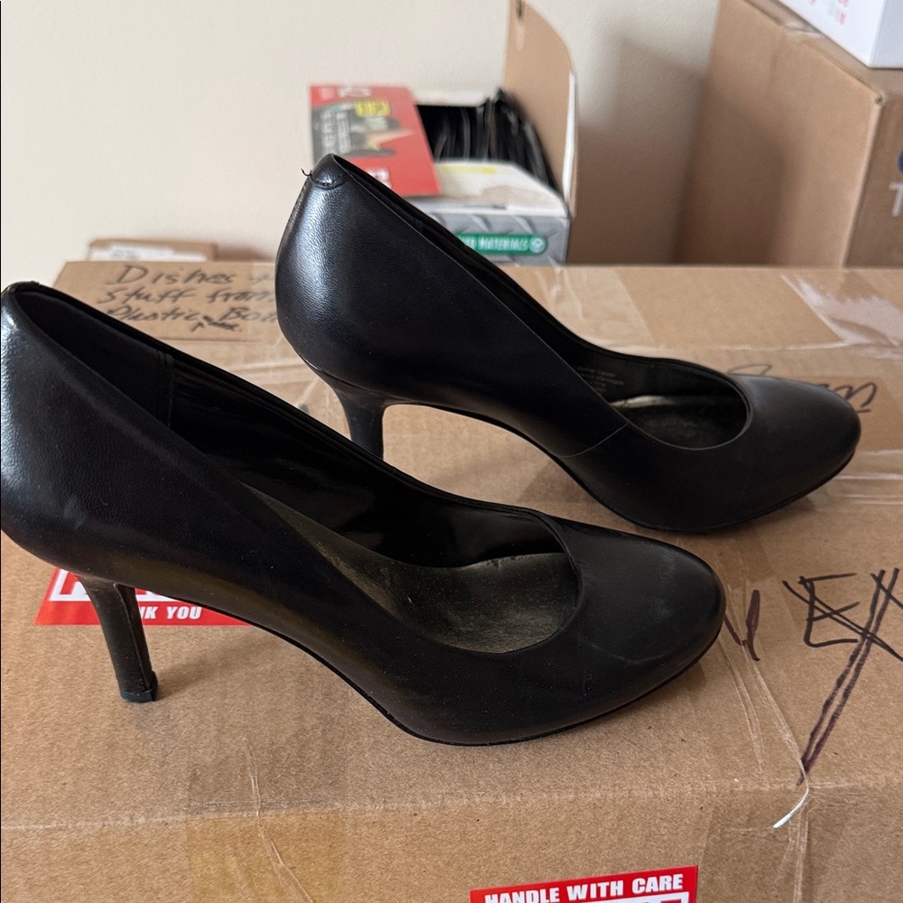 Style & Co. Black Leather Pump Heels